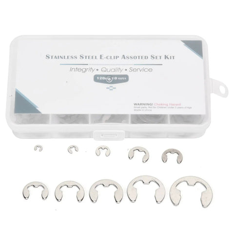 Top Notch 240Pcs E Clips Circlip Retaining Ring Kit 1.5mm To 10mm Stainless Steel External Snap Rings for gears sprockets