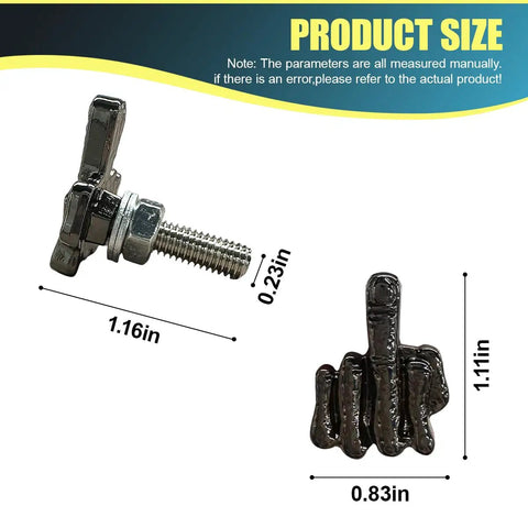 Heavy Duty Finger Style License Plate Screws 4 Pack Rust Resistant Steel Bolts For Cars Trucks And Motorcycles Matte Black Hardware showing dimensions.