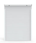 Heavy Duty Electric Roll Up Door 102 By 102 Inches Galvanized Steel Garage Barn Shutter with white polyester finish.