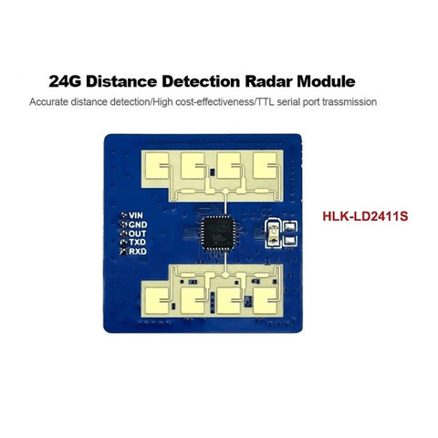 24 GHz Millimeter Wave Radar Sensor Module With Digital Output For Distance Measurement And Ranging, Compact Module For Microcontrollers And Object Detection Projects, Plug In Friendly, blue PCB