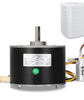 Upgraded Condenser Fan Motor 1/4 HP 1100 RPM 208 230V CW CCW With Metal Capacitor next to HVAC unit, front view