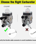 Carburetor Replacement Kit For FS45 FS38 FS55R FS55 FS46 HL45 FS45C FS46C FS55C FS55RC KM55 KM55R String Trimmers And Weed Eaters Replaces C1Q-S97 C1Q-S186 C1Q-S66 C1Q-S71 C1Q-S143 C1Q-S153 Easy Install Durable Performance diagram showing correct and incorrect connectors