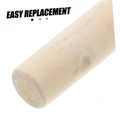 Close-up of Durable Garden Sickle Handle Replacement With Solid Wood Grip showing end detail and easy install text