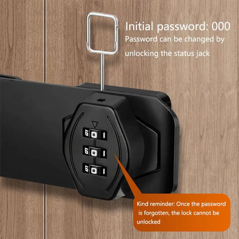 Rugged Three Digit Cabinet Lock With Mechanical Dial Cam on wooden door