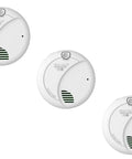 Hella Reliable Three Pack 120 Volt Hardwire Smoke Alarms Crafted With Photoelectric Sensors And Rapid Battery Backup for home safety.