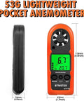 Portable Handheld Anemometer Wind Speed Meter BT-816B With Temperature Sensor And Wind Chill, compact orange ABS 115mm device