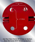 Heavy Duty Low Profile Anchor Plates 4 Pack Solid Steel Folding U Rings For Concrete Deck Patio Garage Floor close-up with size markings.