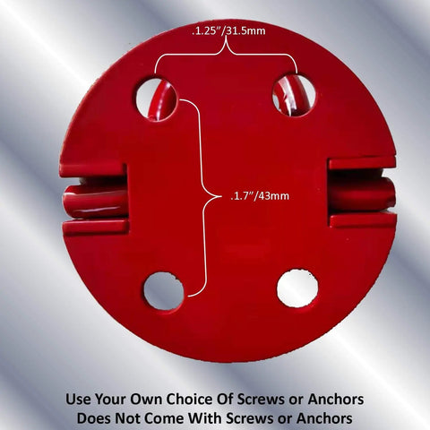 Heavy Duty Low Profile Anchor Plates 4 Pack Solid Steel Folding U Rings For Concrete Deck Patio Garage Floor close-up with size markings.