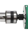 Close-up of drill chuck on Do It All Five In One Jewelry Polisher 750W Bench Grinder with Gem Cutting and Polishing Buffing and Drilling
