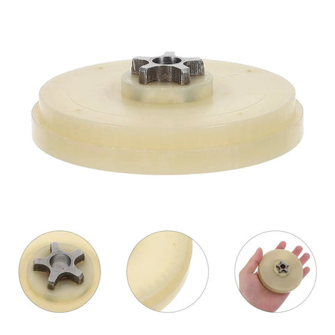 Two Pack Electric Chainsaw Sprocket Replacement Kit For Chain Drive Gear Precise OEM Fit Durable Plastic Drive Gear Inner Gear Efficient Power Transmission Easy Install And Low Maintenance, one sprocket close-up