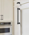 10 Pack 5 Inch Matte Black Cabinet Pulls For Kitchen Cabinets And Drawers Durable Aluminum And Zinc Alloy Hardware CK0081 installed