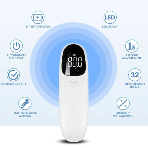Non Contact Ear Thermometer For Pets Fast Clinically Accurate Infrared Ear Temp Tool For Cats And Dogs With Easy Hair Removal For Quick Fur Baby Health Checks Warranty Included Must Have Pet Care Supply, white LED display