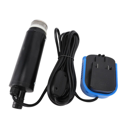 Badass Mini Portable Sump Pump Compatible With PBA 18V Battery, black submersible pump with charger and cable.