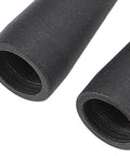 Close-up view of two black nozzles from the 28 Pcs MIG Welding Accessories Kit With 24 Electrode Tips 0.031 Inch, 2 Gasless Nozzles, And 2 Gas Diffusers