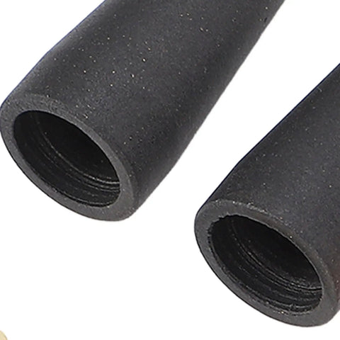 Close-up view of two black nozzles from the 28 Pcs MIG Welding Accessories Kit With 24 Electrode Tips 0.031 Inch, 2 Gasless Nozzles, And 2 Gas Diffusers
