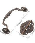 Old School European Style Zinc Alloy Decorative Hinges And Latches Set For Craft Boxes And Trunks, Rust Resistant Hardware