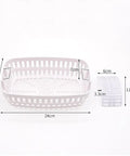 White plastic basket tray for 2.5 Liter Ultrasonic Jewelry Cleaner with dimensions for secure placement.