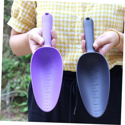 Lightweight Plastic Garden Shovels Set With Ergonomic Handles, Mini Spatulas For Planting And Transferring Soil, Indoor Gardening Tools, Easy Plant Care And Maintenance, purple and gray