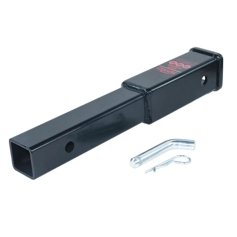 12 Inch Trailer Hitch Extender for 2 Inch Receivers, Gives You Extra Clearance Between Bumper And Rack, 3500 Pound Weight Capacity, Includes Five Eighth Inch Hitch Pin And Clip, Heavy Duty Steel