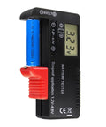 Easy Read Battery Checker Digital Capacity Tester For AA AAA C D 9V 1.5V Button Cells And 3.7V Li Batteries Fast Health Readout Dope Gadget For Home Shop And DIY Tech, black plastic with LCD, testing 18650 battery