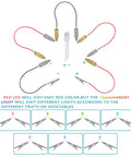 Fruit Battery Science Kit With Instruction Guide For Hands On STEM Learning Potato Science Project For School And Home Kid Friendly DIY Experiments Kit With Copper And Zinc Sheets LEDs Wires Buzzer Motor And Propeller showing LED wiring setup with clips