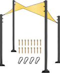 4 Pack 9.5 Foot Outdoor Shade Sail Poles Heavy Duty Beefy Metal Post Kit With Rust Resistant Coating For Patio Garden Deck Playground