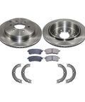 Sick Rear Brake Kit For Infiniti QX56 And QX80 SUVs With Ceramic Pads Steel Rotors Including Hardware And Shoes Made To Rock Your Ride From 2011 Through 2019 Models. rear kit with 349mm steel rotors, ceramic pads, and brake shoes