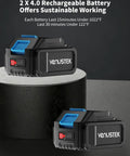 Two 4.0Ah batteries for Cordless 20V Heat Gun Kit With Dual 4.0Ah Batteries, Rapid Heat Up To 1022F, on textured surface