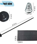 Top Shelf Universal Fan Mounting Kit Featuring Push Through Radiator Cooling Fan Straps And Heavy Duty Installation Bolts Clips Springs Foam Pads For Every Rig components showing size and details.