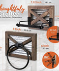 Rustic Farmhouse Toilet Paper Holder And Towel Holder Set Wall Mounted With Weathered Wood Finish And Black Metal Hardware