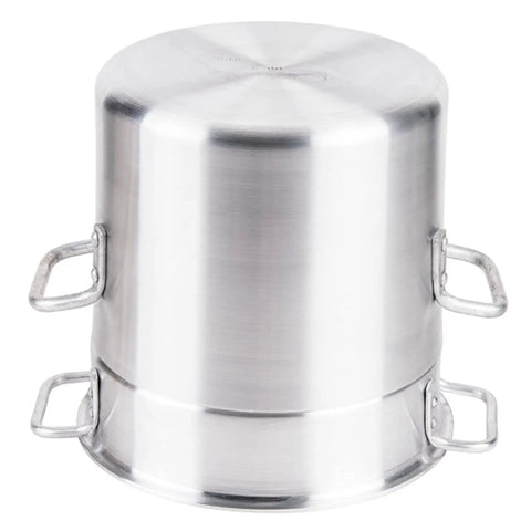 8 Qt Aluminum Double Boiler Pot With Cover For Chocolate Melting Fondue Candy Cheese Desserts And Specialty Sauces Mirror Finish Pro Grade Heavy Gauge 3003 Aluminum With Sturdy Welded Loop Handles