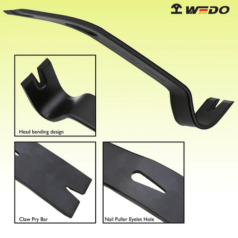 15 Inch Pry Bar Scraper With Chisel End Heavy Duty Nail Puller Chrome Vanadium Steel Rust Resistant Crowbar Features