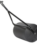 Lawn Roller 18 Inch Diameter 24 Inch Wide Poly Drum Holds Up To 270 Lbs And 31.1 Inch Working Width For Versatile Push And Tow Lawn Care Won't Dent Or Rust Heavy Duty Poly Construction side view