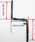 One Piece Black Crankarm Set For Bikes, Wide 165mm Crank Arms With 150mm Span, Crank To Crank Assembly Kit shown from top view