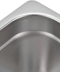 Close-up of Boss Move Stainless Steel Coffee Knock Box corner showing smooth surface, ideal for easy clean and rustproof use.