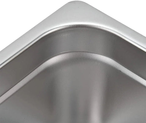 Close-up of Heavy Duty Stainless Steel Espresso Knock Box With Deep Shock Absorbing Basin for Quick Grounds Cleanup.