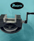 Heavy Duty Self Centering Milling Machine Vice With Swivel Base 2 Inch Jaw Capacity Rotates 360 Degrees top view with handle