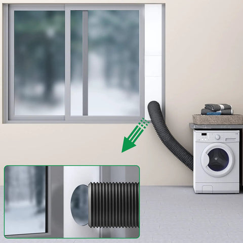 Easy Install 4 Inch Dryer Vent Window Kit With Adjustable Seal And Insulated Foam Strip for sliding windows venting dryer exhaust