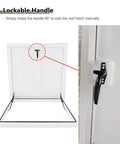 Lockable handle of Rock Solid White Roof Access Hatch With Lockable Handle And Gas Struts Aluminum Galvanized Steel Maintenance Door.