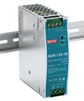 48V DC DIN Rail Power Supply 120W 2.5A With Wide Input 85 to 264 VAC, Easy Mount for DIN Rail Boxes, High Efficiency Switching Converter for Industrial Automation, Control Panels, and Machinery