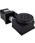 Spindle Motor Rock Solid 60WS High Precision Optical Stepper Motor With Warm Gear Stage Black Aluminum For Total Station Rotary Positioning And Motorized Stage System unit angle view