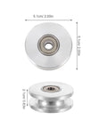 U Groove Silent Pulley Wheel With Double Bearings For Cable System, Gym Fitness Accessory, Heavy Duty Exercise Roller Wheel, Aluminum Alloy Construction, Smooth Quiet Operation For Home Gym Workouts And Cable Training, 5.1cm