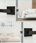 Privacy Door Handles With Heavy Duty Matte Lever Hardware And Keyless Interior Knob Lockset For Bedroom And Bathroom installation view