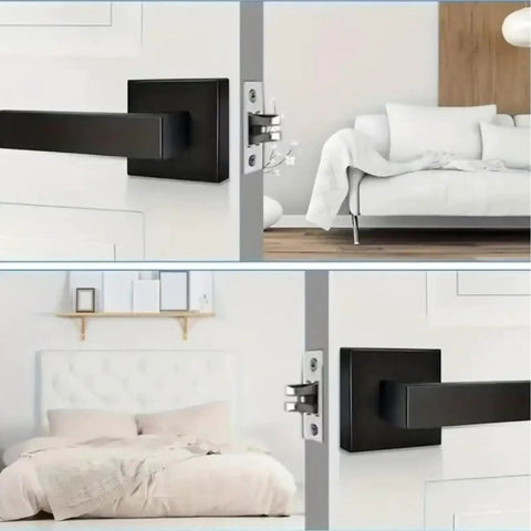 Privacy Door Handles With Heavy Duty Matte Lever Hardware And Keyless Interior Knob Lockset For Bedroom And Bathroom installation view