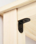 Black L Shape Corner Brackets Set Of 18 With Screws Stainless Steel Right Angle Fasteners For Chests Shelves And Cabinets installed