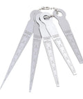 Pro Grade Welding Space Measuring Tool Set with Steel Feeler Gauges on chain, tapered design for tight holes
