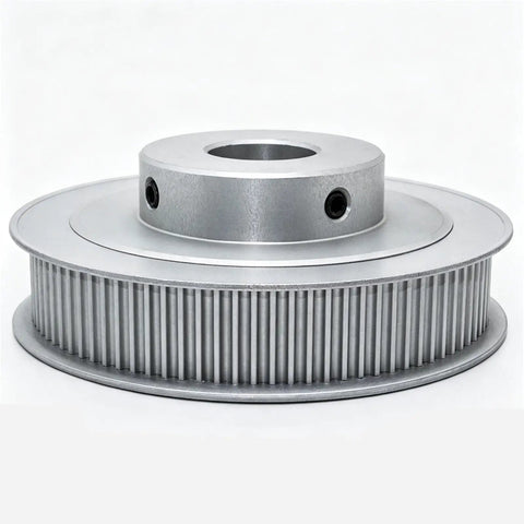 Built Tough HTD3M Timing Belt Pulley Set, Badass Aluminum Synchronous Wheel, side view showing precision teeth and 10mm bore.