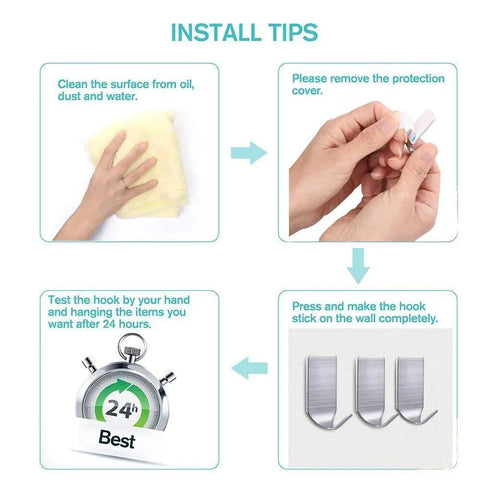 Stick On Hat Hooks For Wall Baseball Cap Rack Stainless Steel Waterproof Adhesive Hooks Heavy Duty Hold Up To 4 Lbs No Drill Easy Install 20 Pack Keeps Your Caps Neatly Hung And Ready To Grab