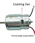 Beefy 775 DC Gear Motor, 18V 120W with ball bearing and cooling fan, large torque, high power, quiet run, heavy duty gearhead motor