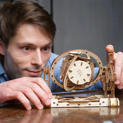 160 Piece Wooden Interlocking Puzzle Kit With Laser Cut Sustainably Sourced Plywood Real Wood Scent Easy Sanding Or Wax Finish Clear Manual Built For Brain Teasers And Creative Hands On Fun, man assembling